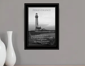 Perseverance Grayscale 2 Black Framed Print Wall Art Cheap Wall Mirrors & Decor