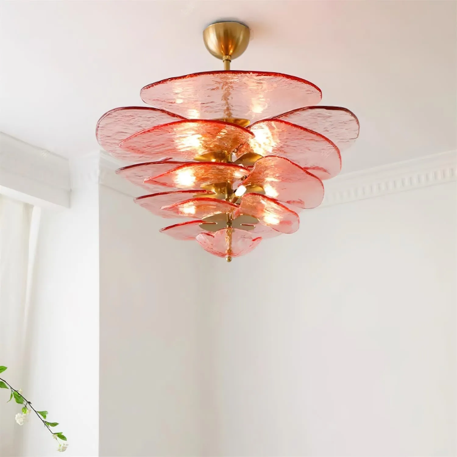 Petals Gold Murano Chandelier