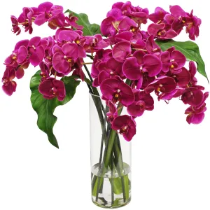 Phalaenopsis in Slim Glass Vase Artificial Flowers Spring Refresh