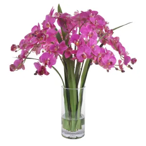 Phalaenopsis Orchids in Glass Vase Artificial Flowers Spring Refresh