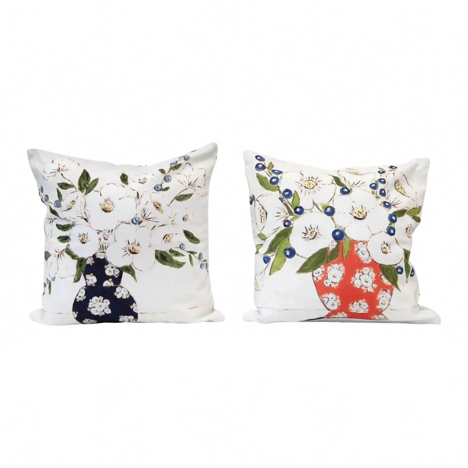 Pillow With Florals And Patterned Back In White Throw Pillows sofa decor deals