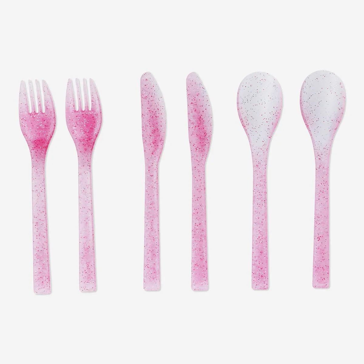 Pink plastic cutlery set - 6 pcs Home Decor clearance sale