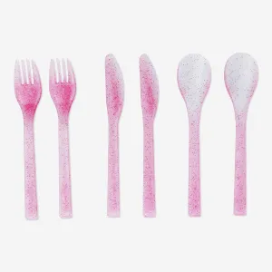 Pink plastic cutlery set - 6 pcs Home Decor clearance sale
