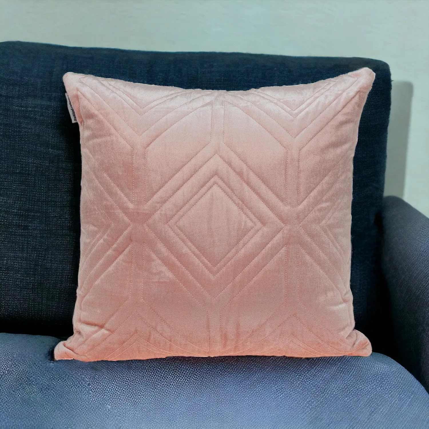 Pink Quilted Diamonds Velvet Solid Color Throw Pillow Throw Pillows value buys