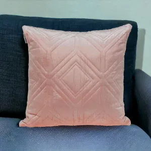 Pink Quilted Diamonds Velvet Solid Color Throw Pillow Throw Pillows value buys