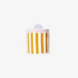 Pink storage jar with stripes and shell - 9 cm Home Decor clearance sale