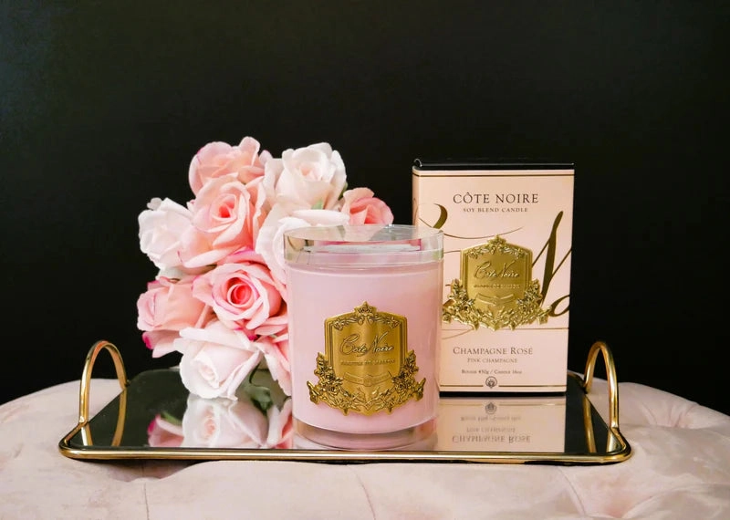 Pink Champagne Candle Gold 450g Cote Noire Home Fragrance sale