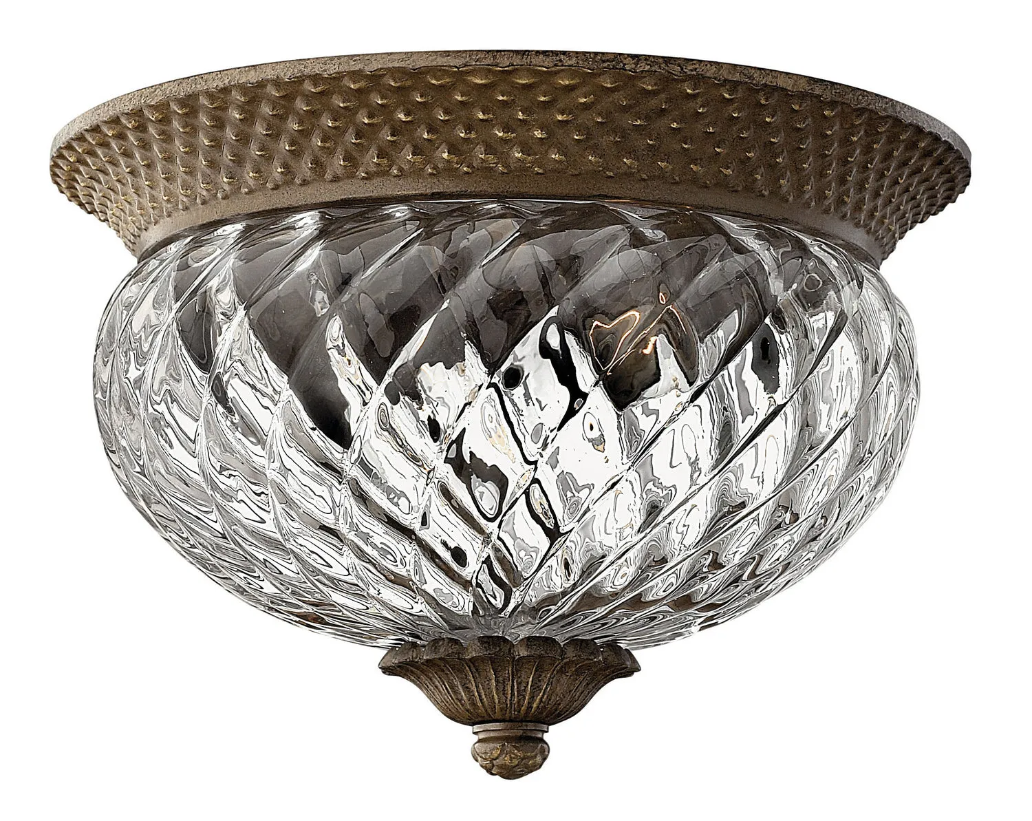Plantation LED Flush Mount in Pearl Bronze Cheap Low Ceiling Lighting