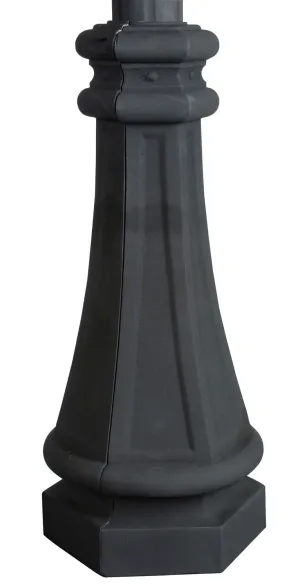 Pole Wrap 22.5" Fluted Direct Burial Post Wrap in Textured Black Outdoor Ceiling Fans discount