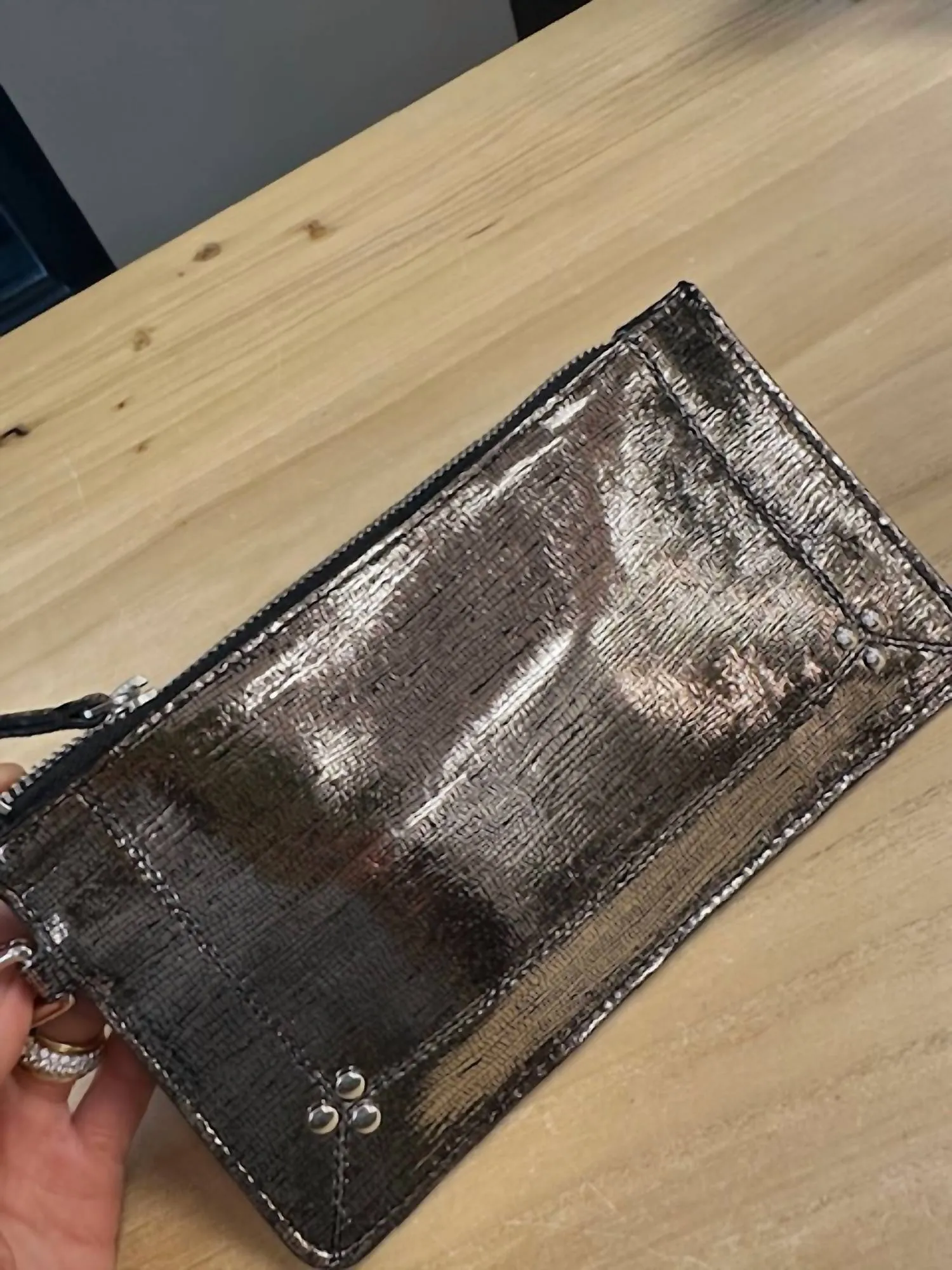 Popoche S Wallet In Lame Champagne