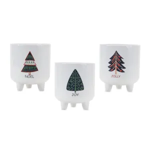 Pot (Set of 3) 5.5"D x 6.25"H Dolomite Affordable Holiday Accessories