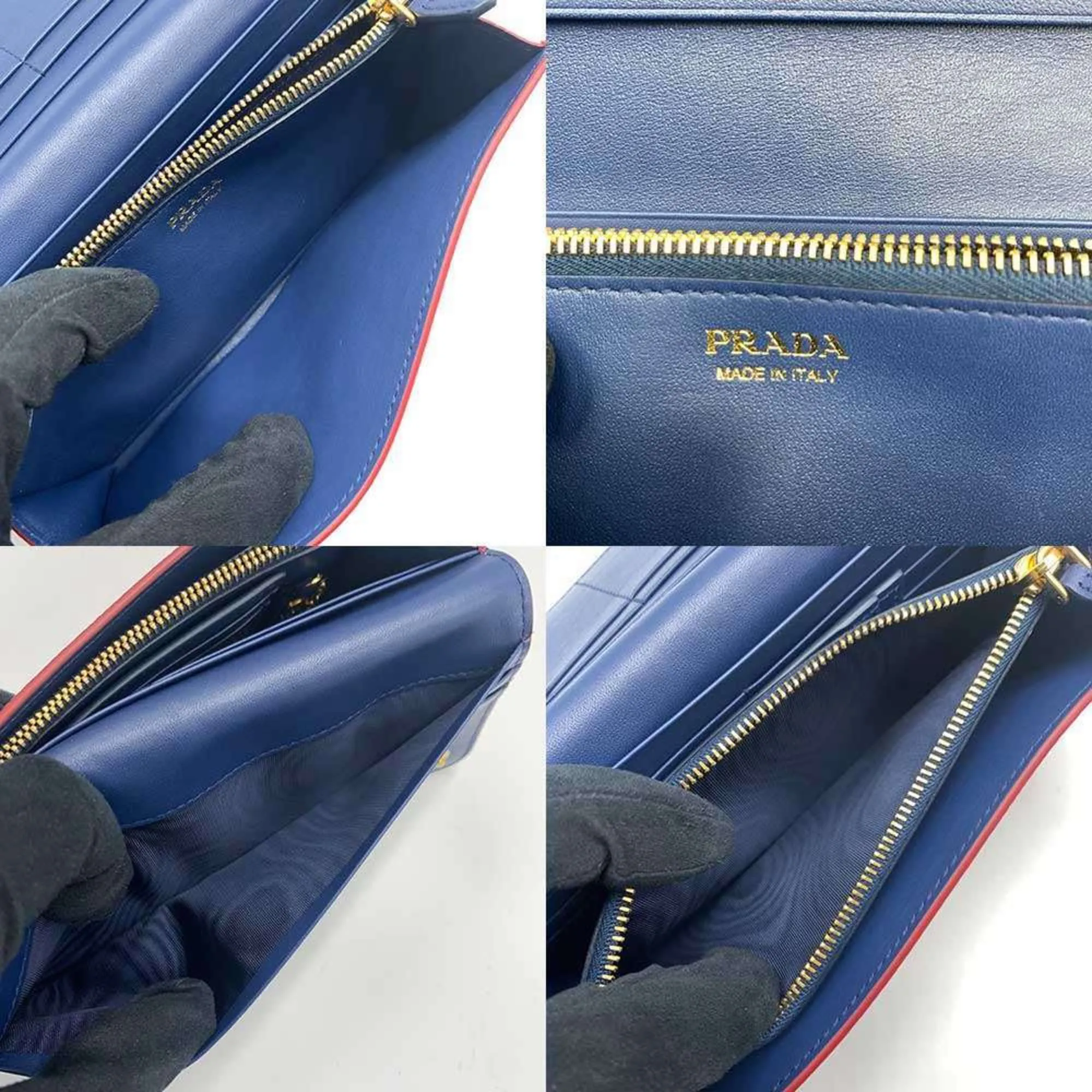 Prada Leather Long Wallet (Bi-Fold) (Pre-Owned)