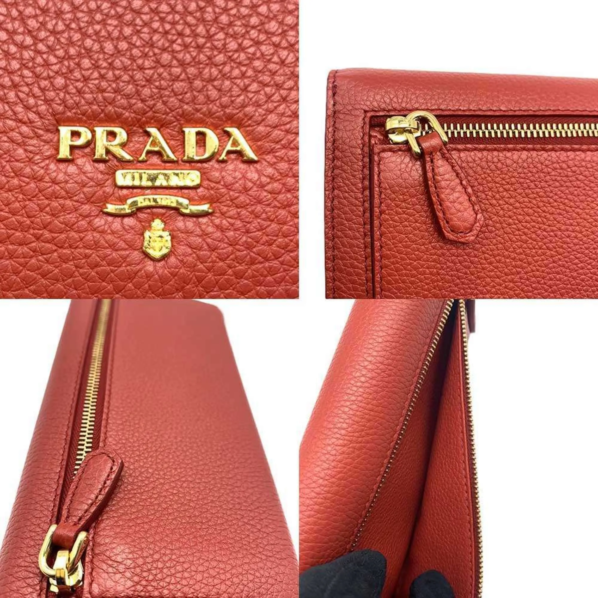 Prada Leather Long Wallet (Bi-Fold) (Pre-Owned)