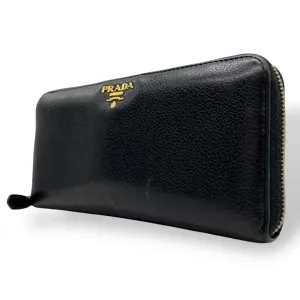 Prada Leather Long Wallet (Bi-Fold) (Pre-Owned)