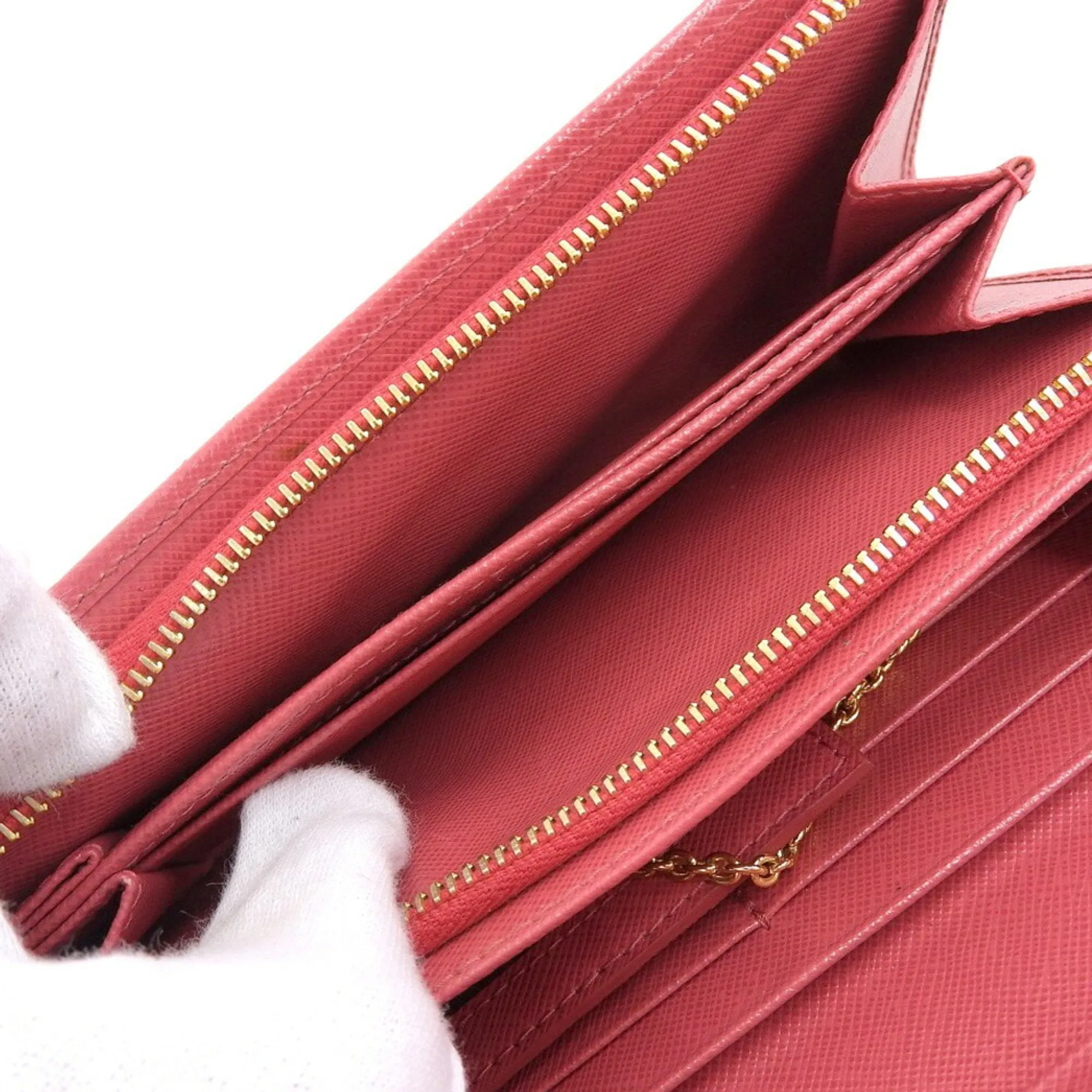 Prada Leather Long Wallet (Bi-Fold) (Pre-Owned)