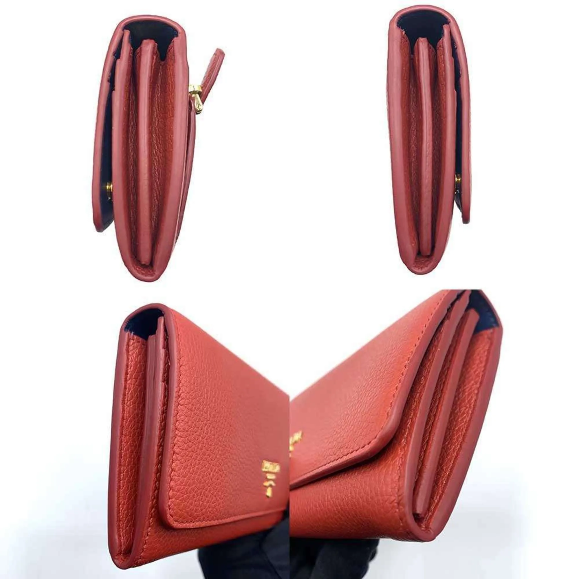 Prada Leather Long Wallet (Bi-Fold) (Pre-Owned)