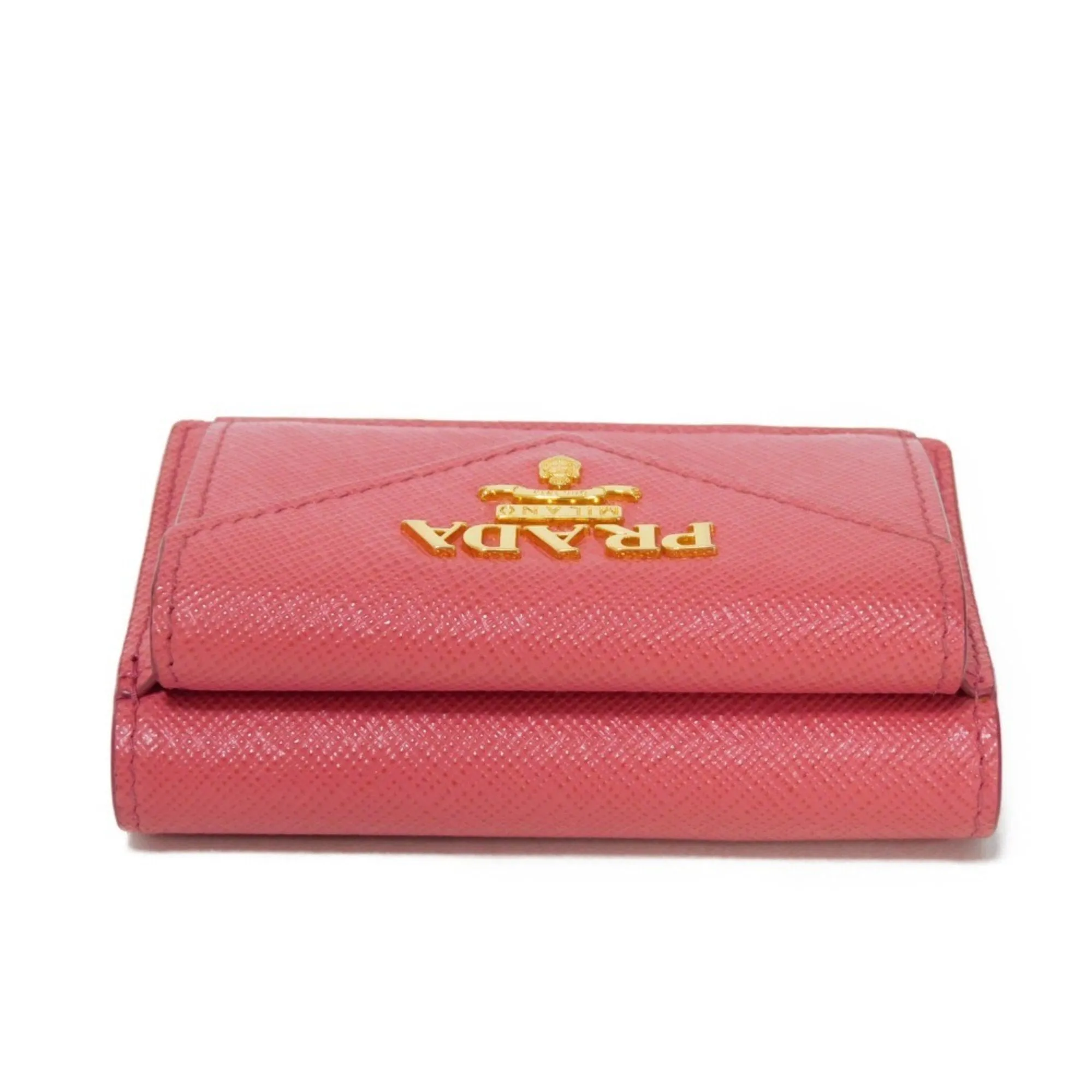 Prada Peonia pink Leather Wallet (Tri-Fold) (Pre-Owned)