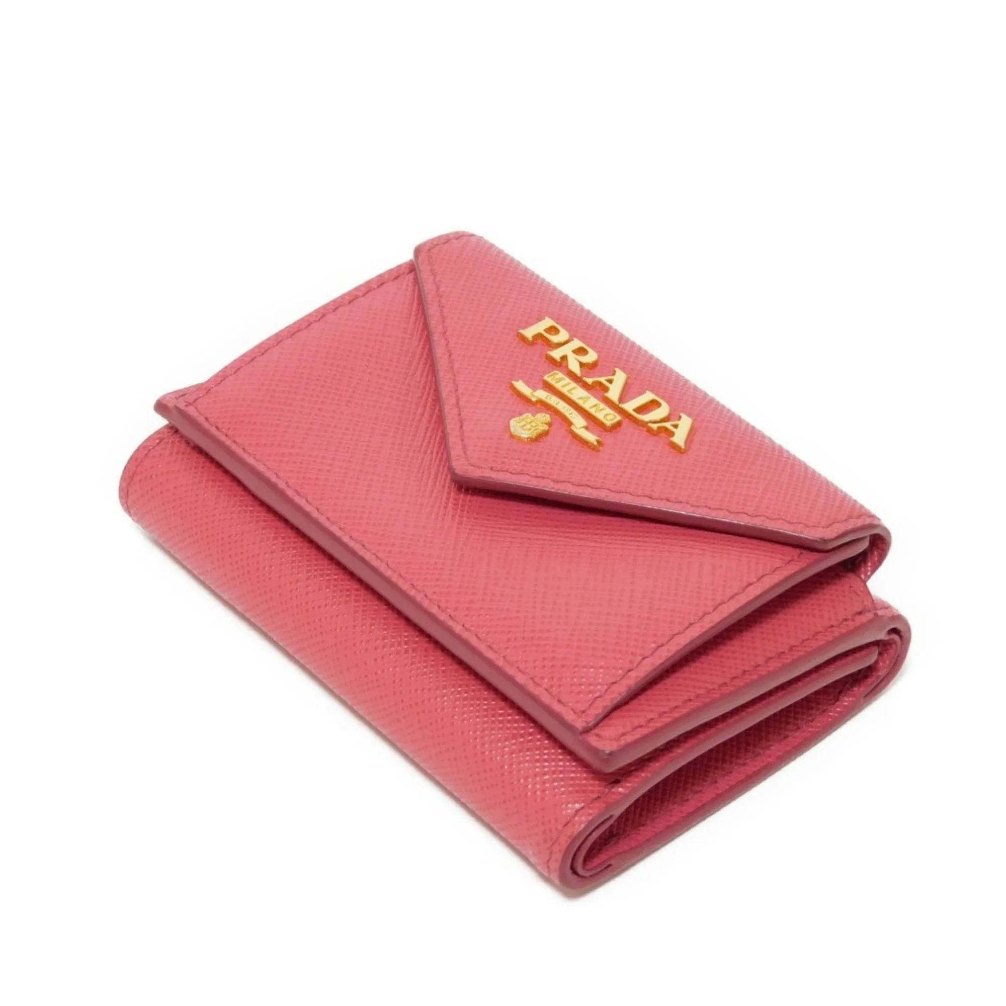 Prada Peonia pink Leather Wallet (Tri-Fold) (Pre-Owned)
