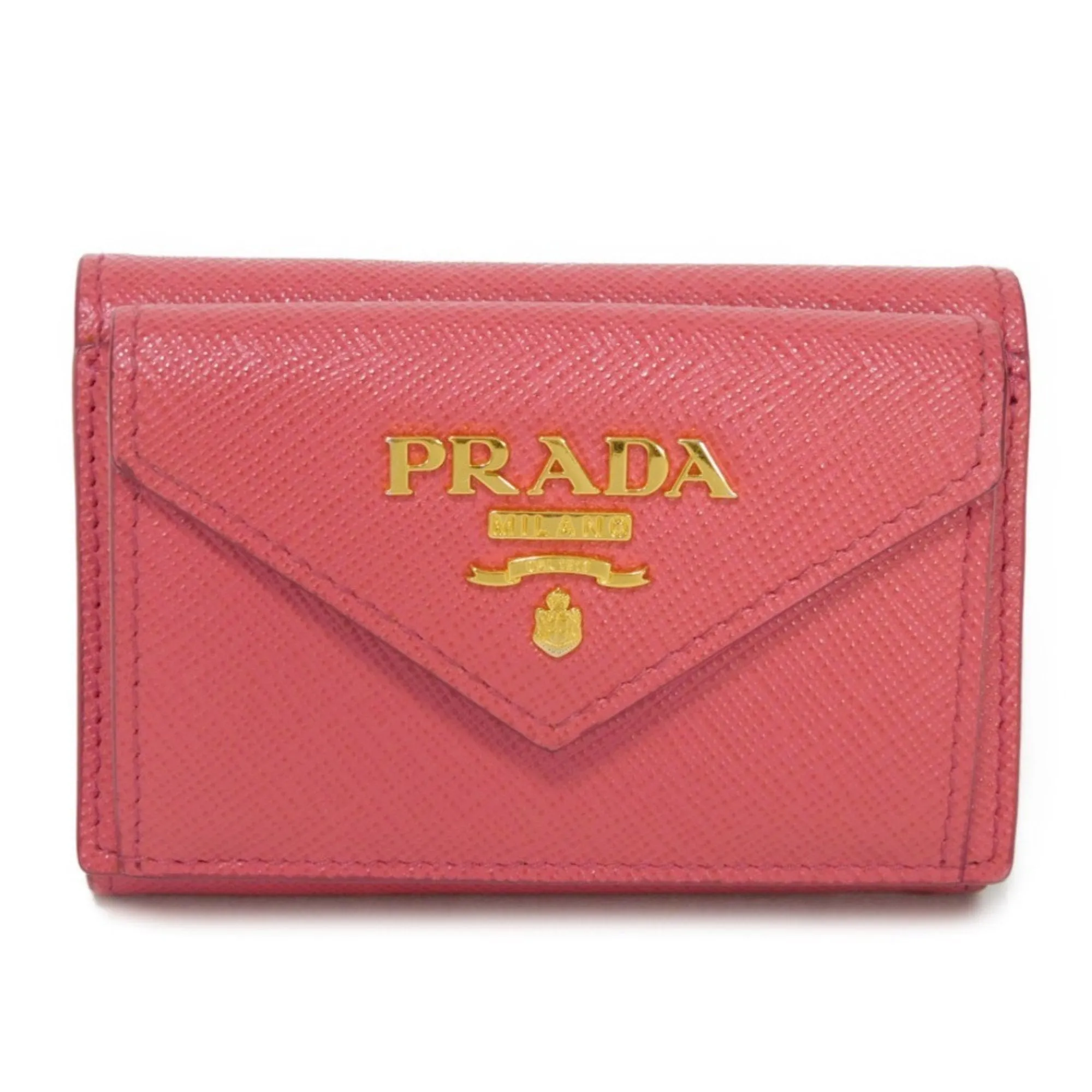Prada Peonia pink Leather Wallet (Tri-Fold) (Pre-Owned)