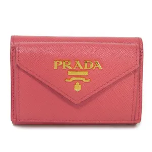 Prada Peonia pink Leather Wallet (Tri-Fold) (Pre-Owned)