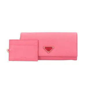 Prada Saffiano Leather Long Wallet (Bi-Fold) (Pre-Owned)
