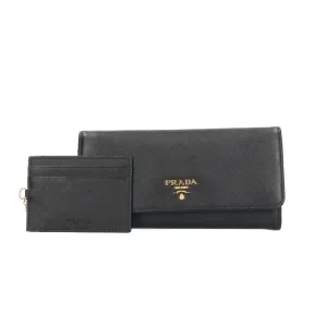 Prada Saffiano Leather Long Wallet (Bi-Fold) (Pre-Owned)
