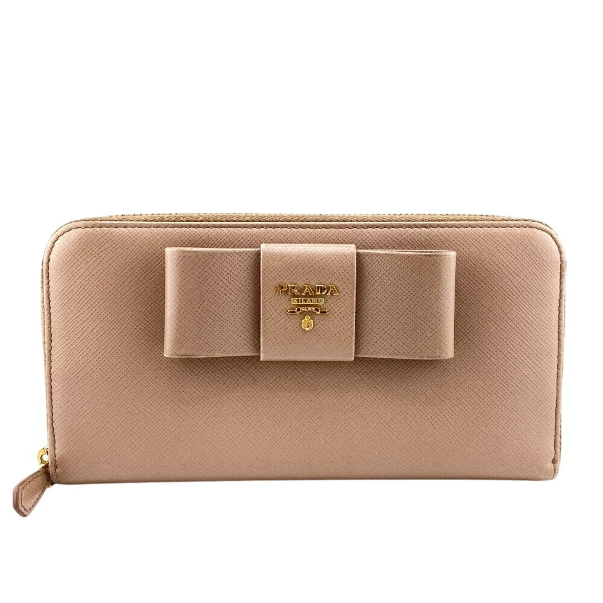 Prada Saffiano Leather Long Wallet (Bi-Fold) (Pre-Owned)