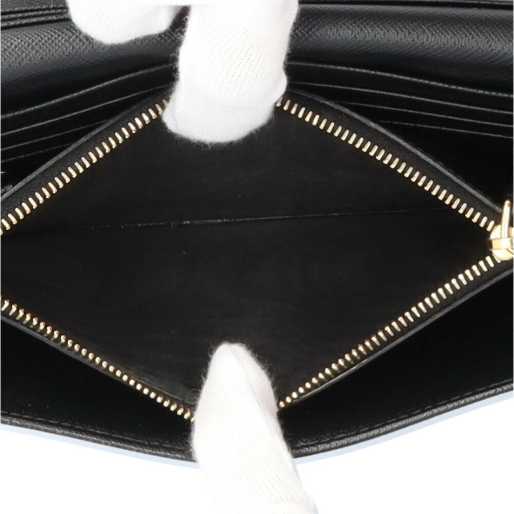 Prada Saffiano Leather Long Wallet (Bi-Fold) (Pre-Owned)