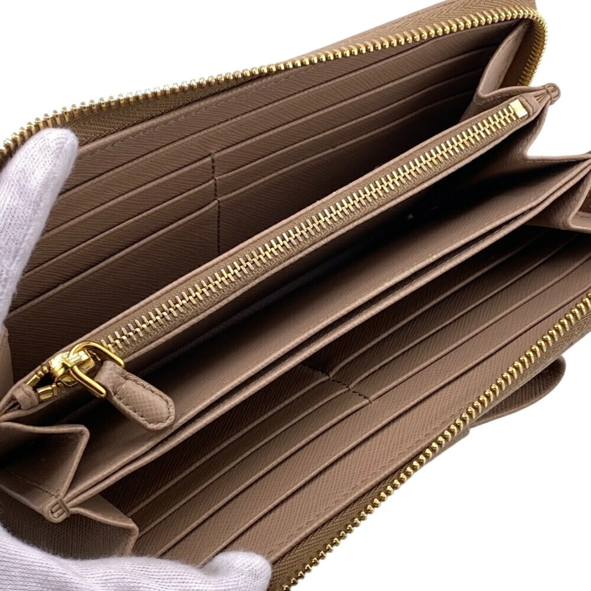 Prada Saffiano Leather Long Wallet (Bi-Fold) (Pre-Owned)