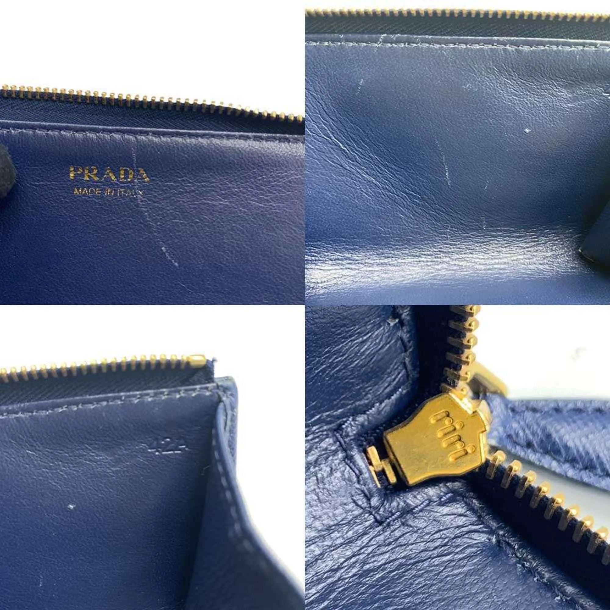 Prada Saffiano Triangle Long Wallet (Bi-Fold) (Pre-Owned)