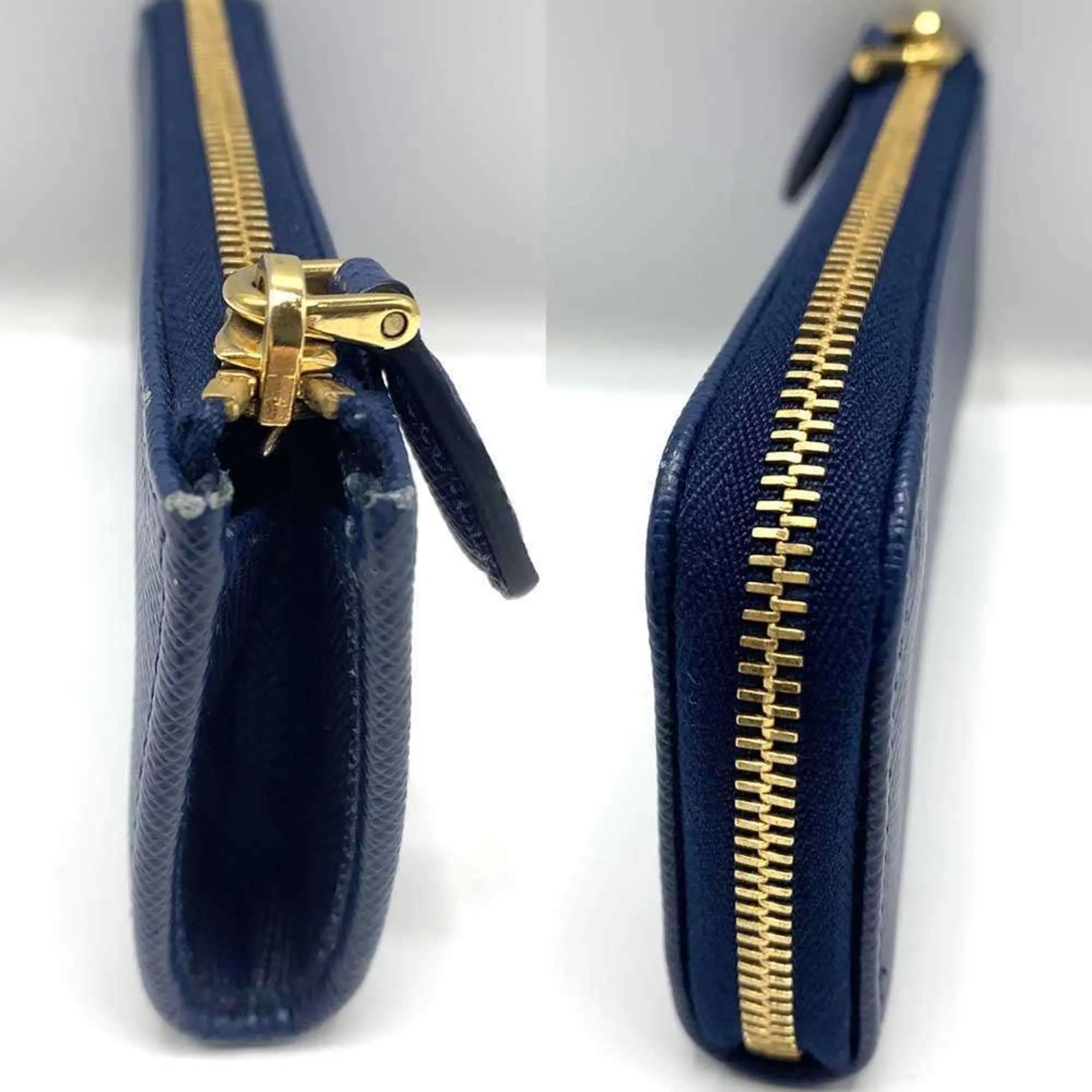 Prada Saffiano Triangle Long Wallet (Bi-Fold) (Pre-Owned)