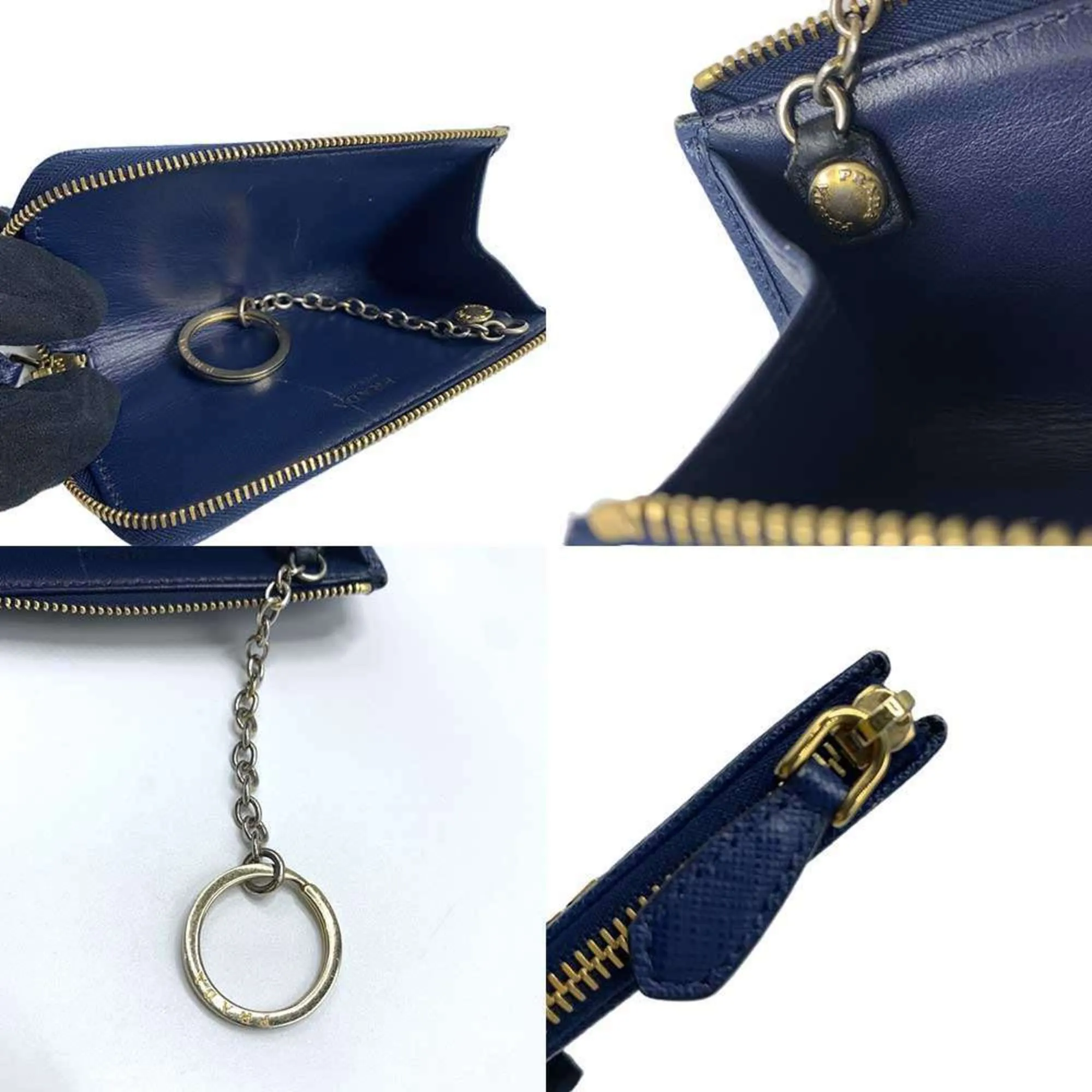 Prada Saffiano Triangle Long Wallet (Bi-Fold) (Pre-Owned)
