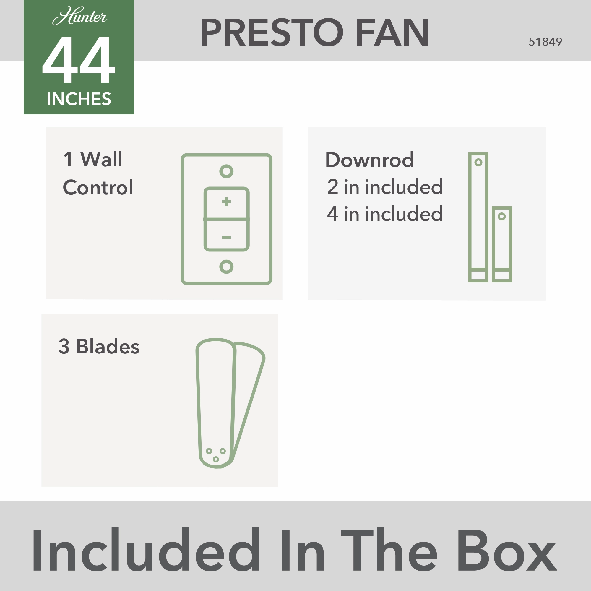 Presto 44"Ceiling Fan Matte Nickel Mini Ceiling Fans promo