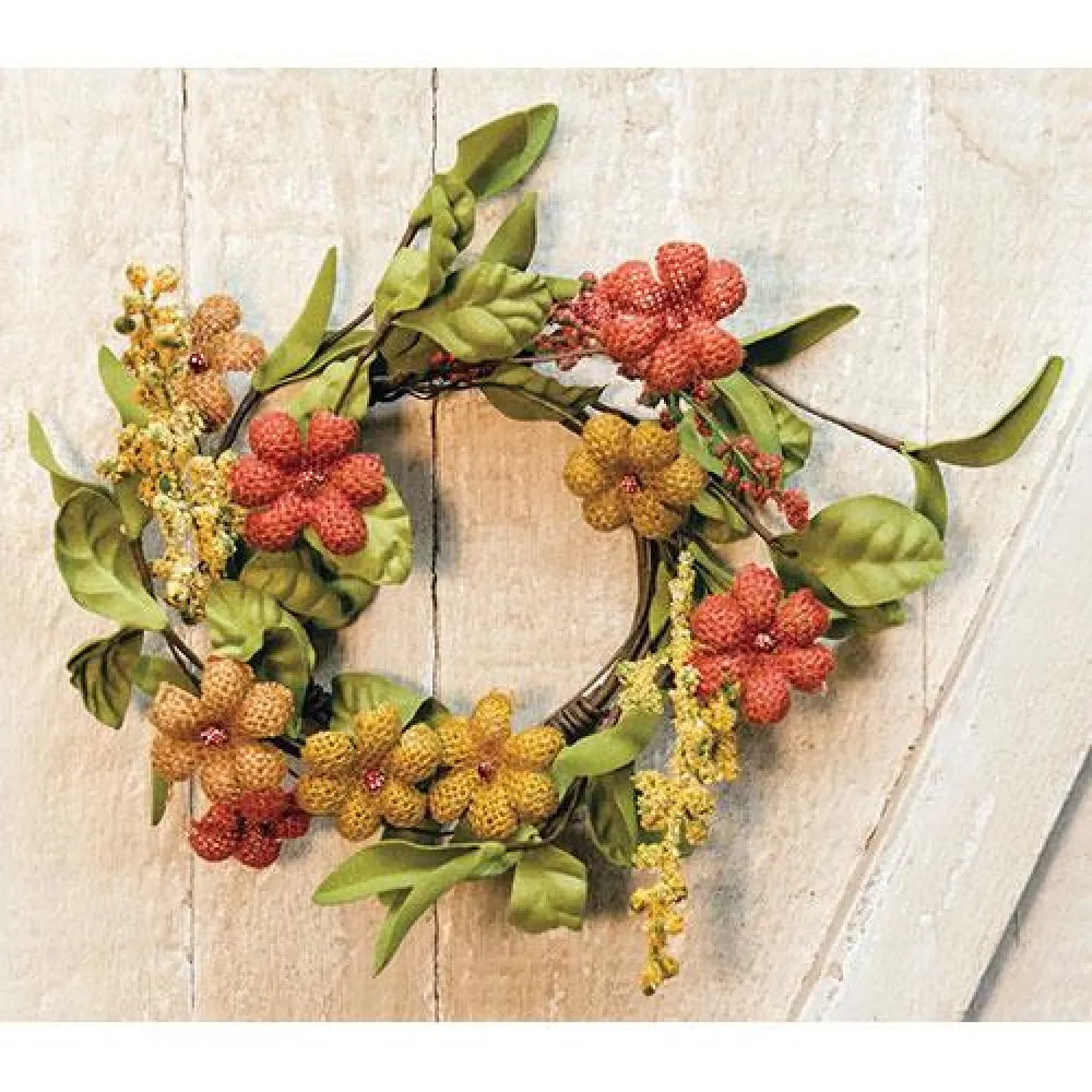 Primitive Burlap Flower Ring Festive Decor online outlet
