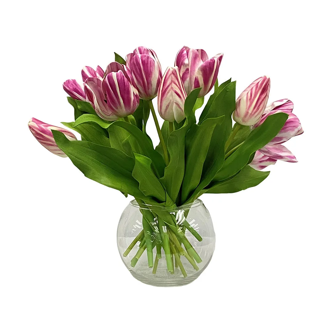 Princess Purple-Striped Tulips Artificial Flowers Spring Refresh