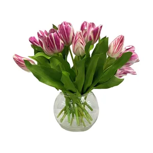 Princess Purple-Striped Tulips Artificial Flowers Spring Refresh