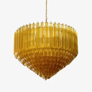Prism Murano Amber Glass Chandelier Affordable Bedroom Light Sets
