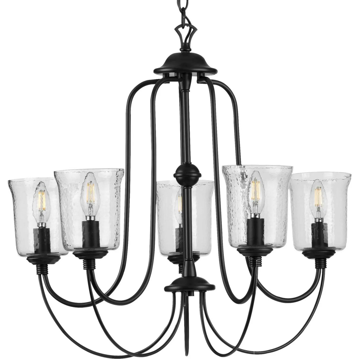 Progress Bowman P400194-031 Chandelier Light - Black Grand Chandeliers outlet pricing
