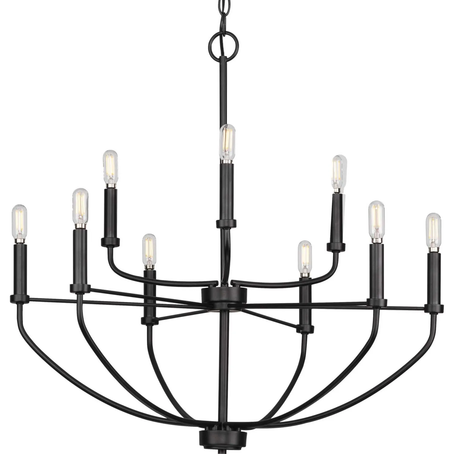 Progress Leyden P400228-031 Chandelier Light - Matte Black Chandeliers Lighting new arrival