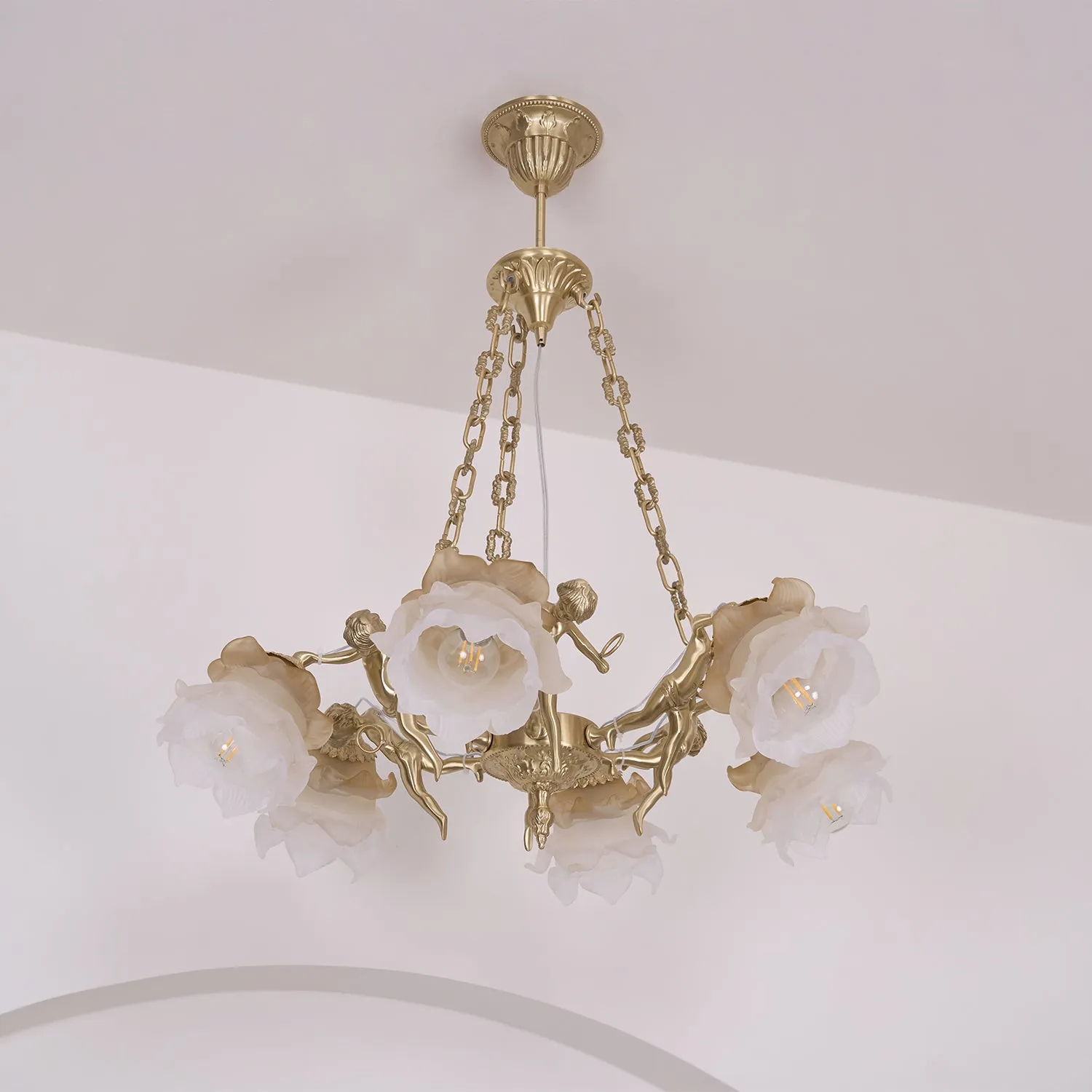 Putti Statuettes Brass Suspension