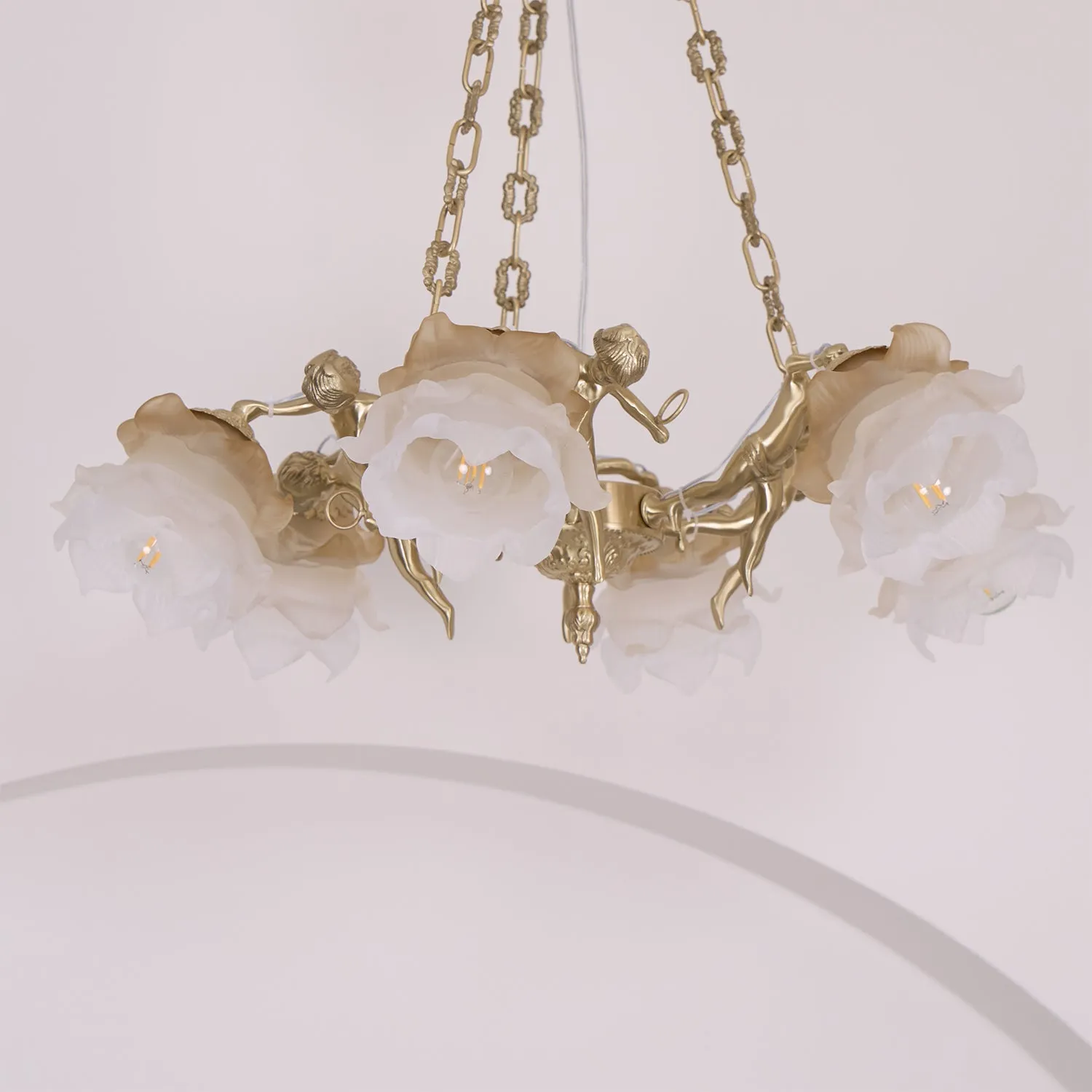 Putti Statuettes Brass Suspension