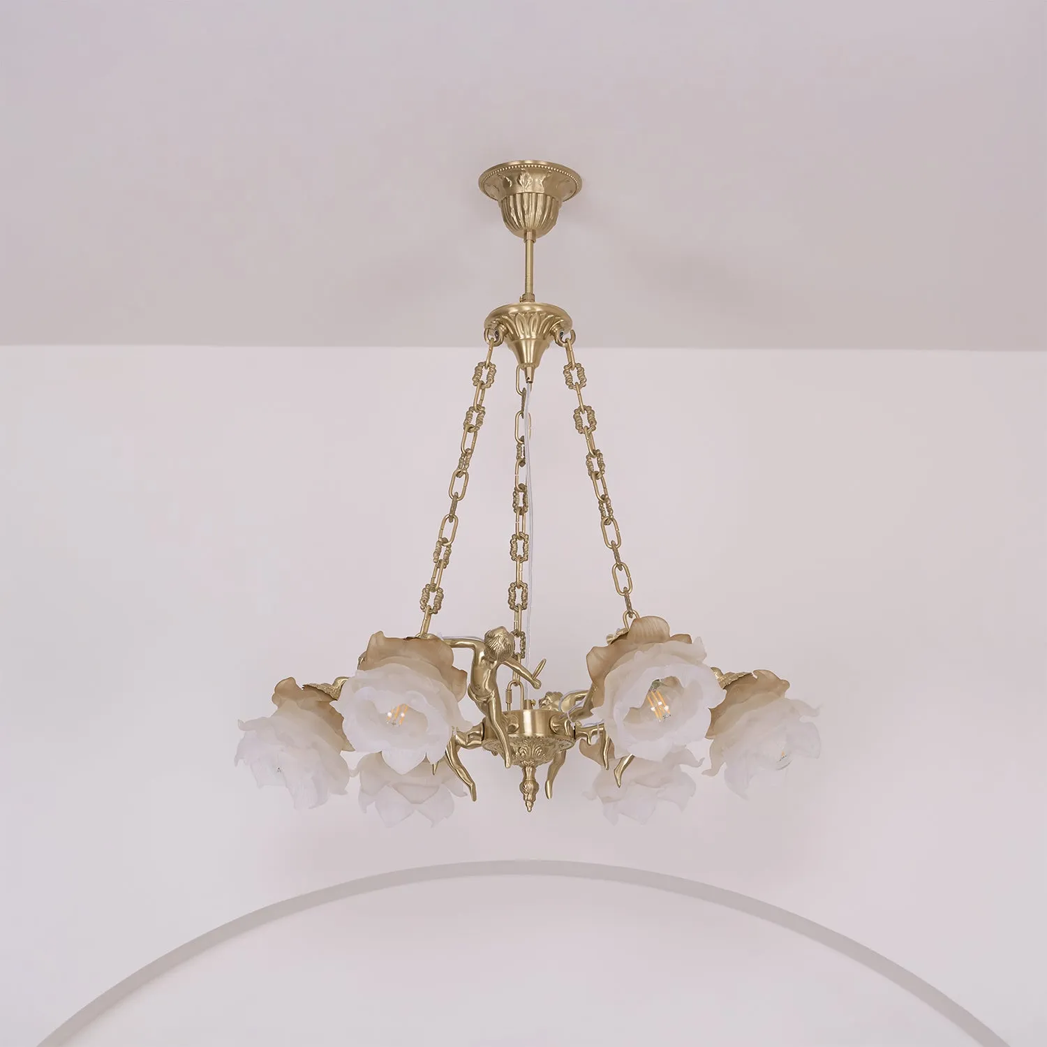 Putti Statuettes Brass Suspension