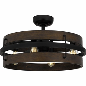 Quoizel Fandelier Four Light Fandelier Matte Black Fandeliers FANS on sale now