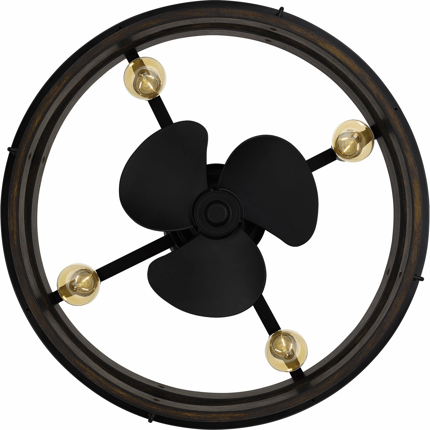 Quoizel Fandelier Four Light Fandelier Matte Black Mini Ceiling Fans promo