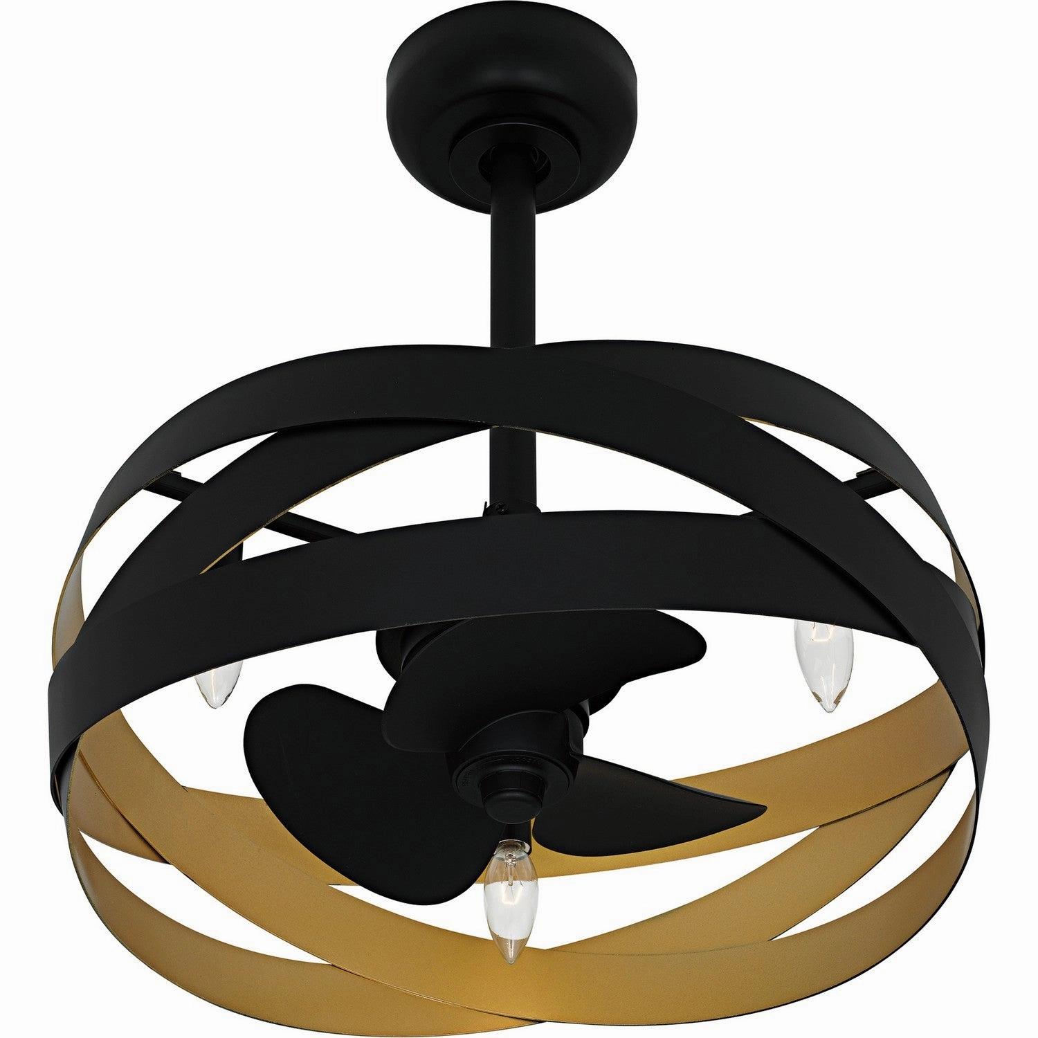 Quoizel Fandelier Three Light Fan Light Matte Black Fandeliers at discount prices