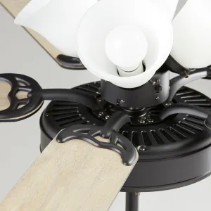 Quorum 7525-059 Ceiling Fan 52 in. - Matte Black W/ Satin Opal, Ceiling Fans online shop