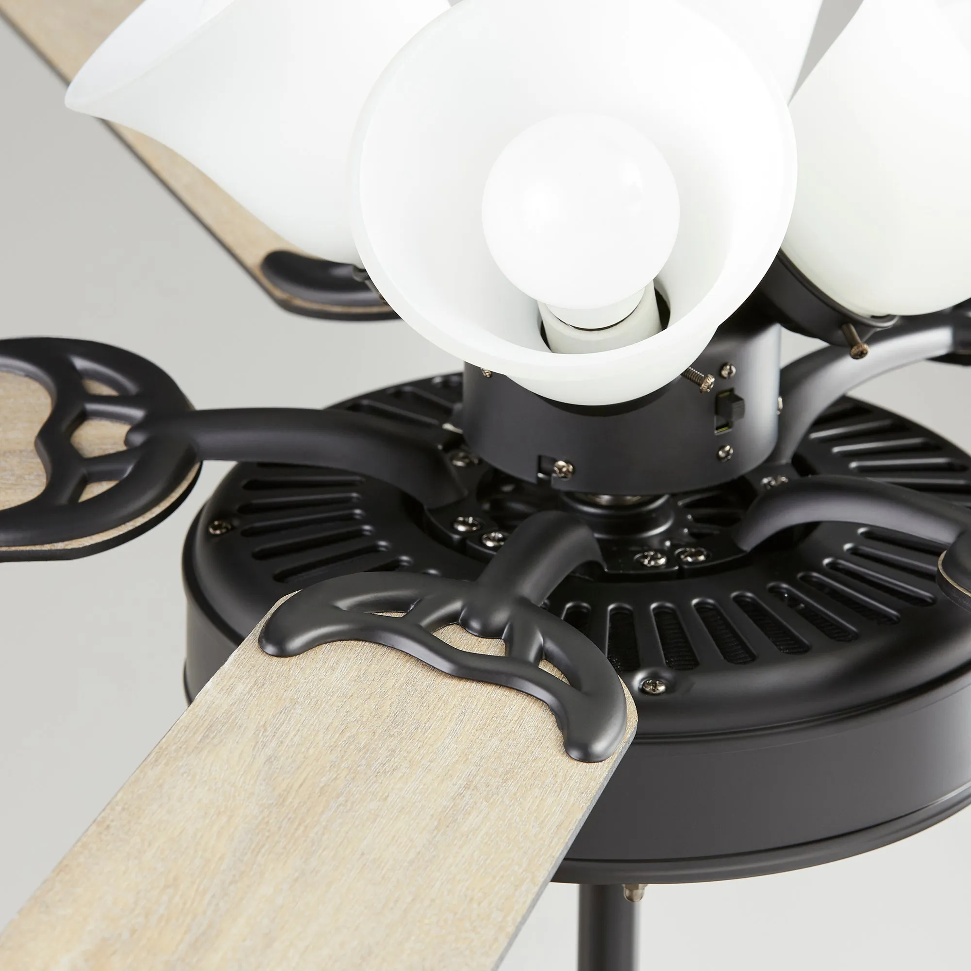 Quorum 7525-059 Ceiling Fan 52 in. - Matte Black W/ Satin Opal, Ceiling Fans online shop