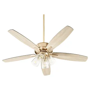 Quorum Breeze 7052-480 Ceiling Fan 52 in. - Aged Brass, Matte Black/Weathered Oak Hugger Ceiling Fans deals