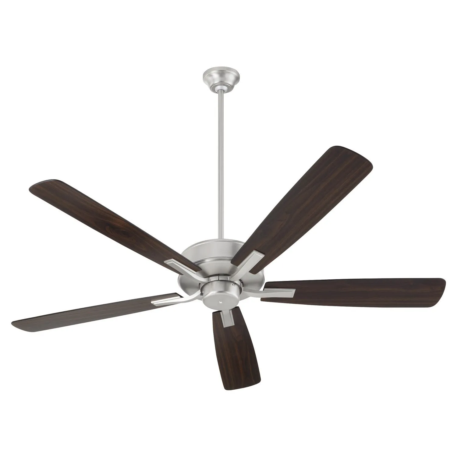Quorum Ovation 4605-165 Ceiling Fan 60 in. - Satin Nickel, Silver/Walnut Hugger Ceiling Fans deals