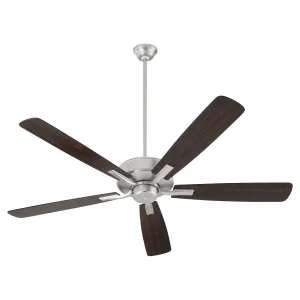 Quorum Ovation 4605-165 Ceiling Fan 60 in. - Satin Nickel, Silver/Walnut Hugger Ceiling Fans deals